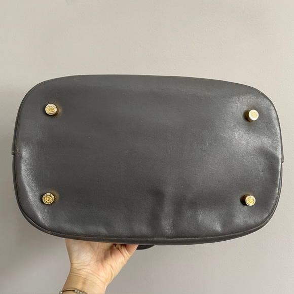 Vintage Loewe Gray Leather Top Handle Purse w/ COA - made in Spain 🇪🇸 - Picture 13 of 16